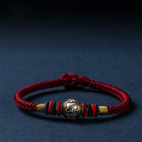 KarmaRipples 925 Sterling Silber Tibet Handgefertigtes Om Mani Padme Hum Glücksschutz King Kong Gewebtes Armband 