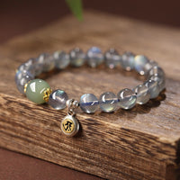 KarmaRipples positives Armband mit chinesischem Tierkreiszeichen und Buddha-Statue aus 925er Sterlingsilber, authentischer Mondstein, Hetian-Jade