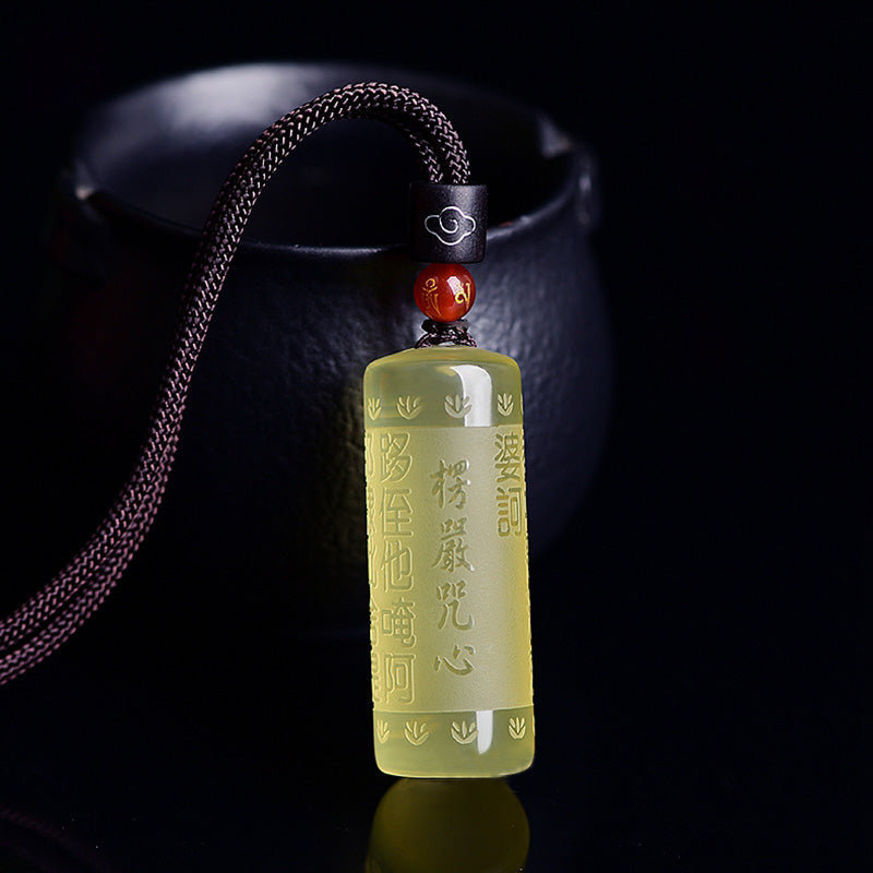 KarmaRipple's Heart Sutra Citrine Happiness Strength Pendant Necklace p19