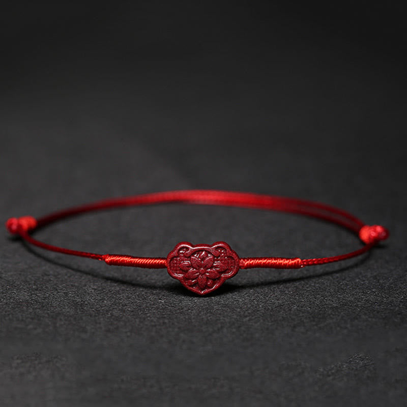KarmaRipple's Handmade Plum Blossom Four Leaf Clover PiXiu Lotus Koi Fish Cinnabar Blessing Braid Bracelet p6