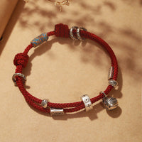 KarmaRipples 925 Sterling Silber Gold Schluckendes Tier Koi Fisch Reichtum Handgefertigtes Geflochtenes Armband