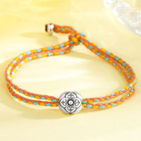 KarmaRipples 999 Sterling Silber Persimmon Fortune Mehrfarbiges gewebtes Armband