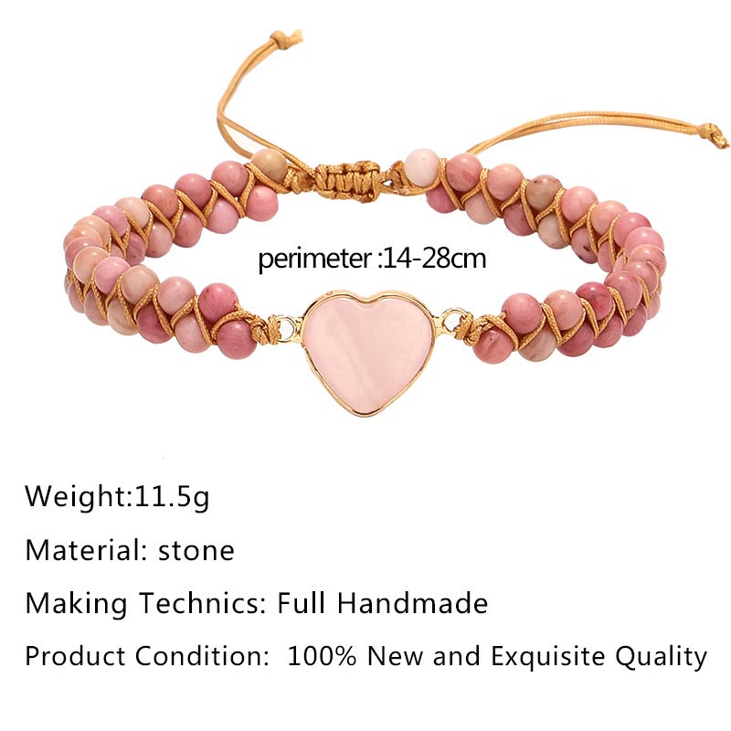 KarmaRipple's Authentic Rhodonite Love Heart Balancing Bracelet p6