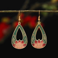 KarmaRipple's Lotus Schmetterling Blume Legierung Bronze Erleuchtung Tropfen Ohrringe