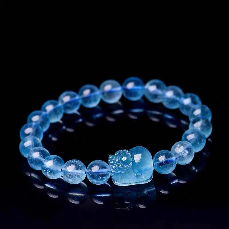 KarmaRipple's Authentic Aquamarine Pixiu Serenity Balancing Bracelet p8