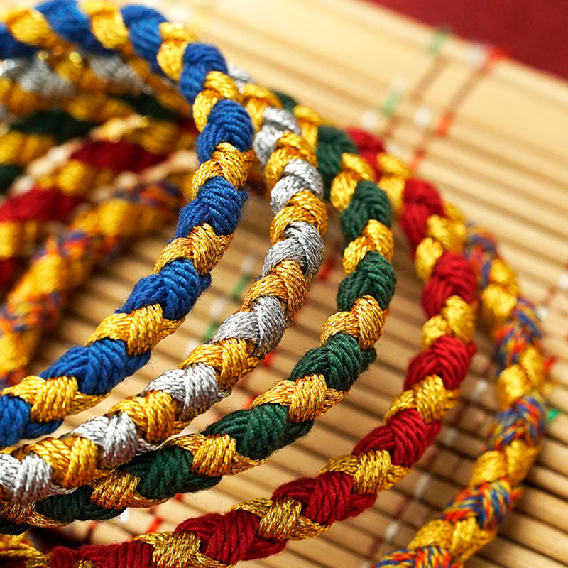 KarmaRipple's Handmade Tibetan Five God Of Wealth Dragon Scale Rope Fortune Braid Bracelet p12