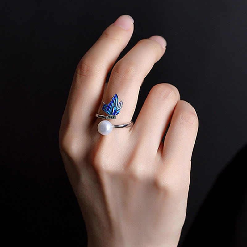 KarmaRipple's 925 Sterling Silver Pearl Butterfly Balancing Pendant Necklace Earrings Ring p14