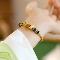 KarmaRipples Jahr des Drachen, Koi-Fisch, Mahjong-Würfel, Pfirsichblüten, Bronzemünze, Glücksarmband