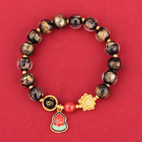 KarmaRipples Tibet Om Mani Padme Hum Fu Charakter Kürbis Talisman Lotus Liuli Glasperlen Glücksarmband
