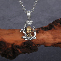 KarmaRipple Halskette mit Mitgefühlsanhänger aus 925er Sterlingsilber mit Zen-Buddha-Ruyi-Griff
