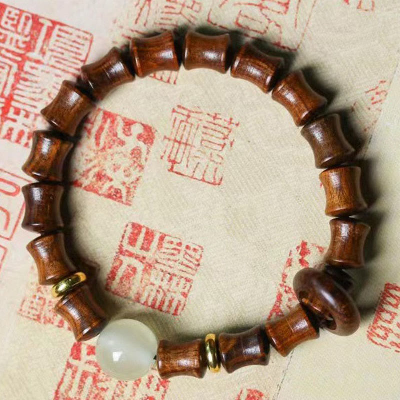 KarmaRipple's Ebony Green Sandalwood Black Rosewood Bamboo Peace Bracelet p17