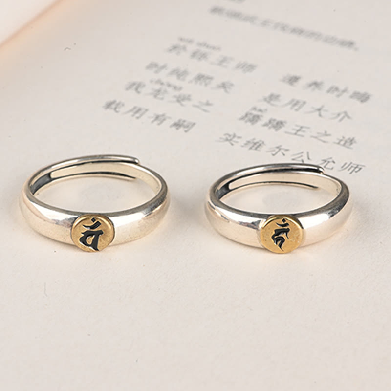 KarmaRipple's Tibetan Om Mani Padme Hum Carved Chinese Zodiac Natal Buddha Peace Ring p44