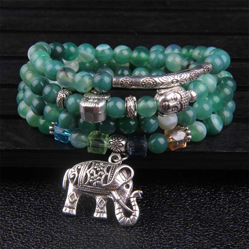 KarmaRipple's Authentic Agate Elephant Buddha Hope Bracelet p14