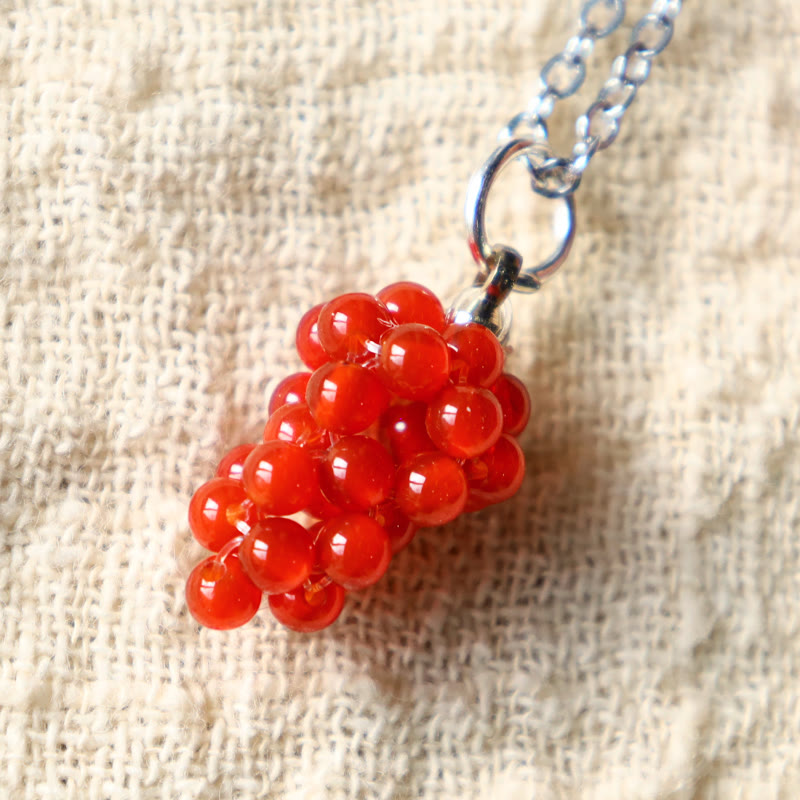 KarmaRipple's Authentic Garnet Red Agate Black Onyx Protection Pendant Necklace p14