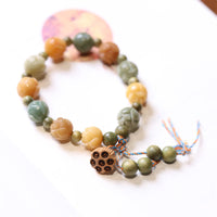 KarmaRipples Bodhi Seed Lotus Grünes Sandelholz Weisheits-Balance-Armband