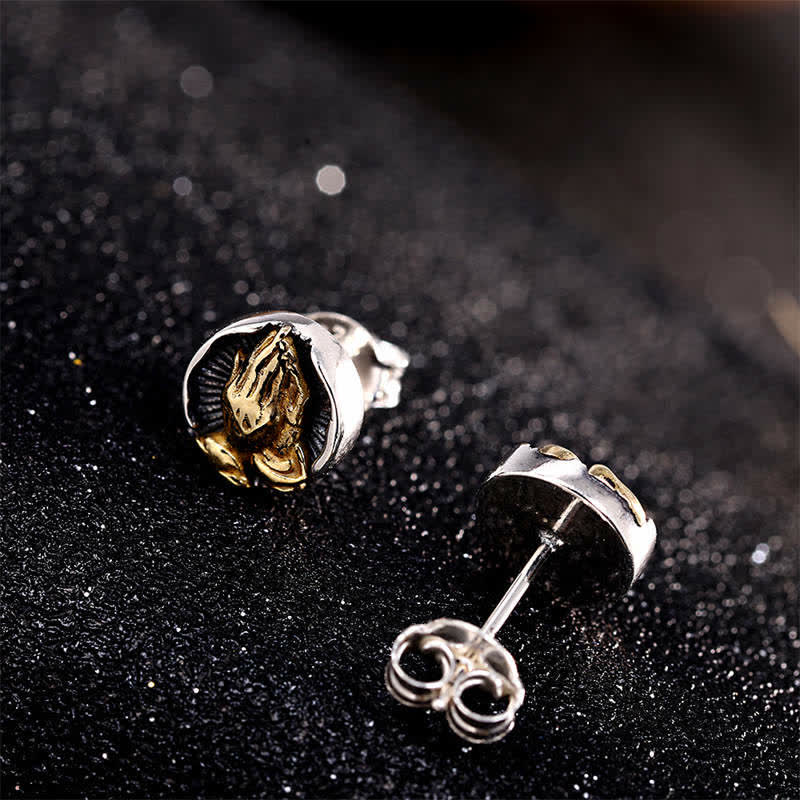 KarmaRipple's 925 Sterling Silver Namaste Equality Stud Earrings p2