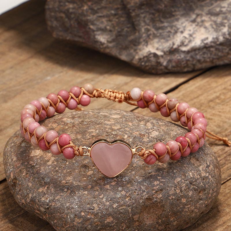 KarmaRipple's Authentic Rhodonite Love Heart Balancing Bracelet p2