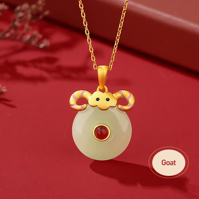 KarmaRipple's 925 Sterling Silver Hetian Jade Chinese Zodiac Year of the Dragon Red Agate Fortune Protection Pendant Necklace p38