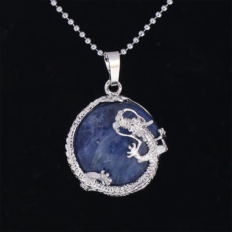 KarmaRipple's Chinese Dragon Authentic Quartz Gemstone Balancing Energy Pendant Necklace p10