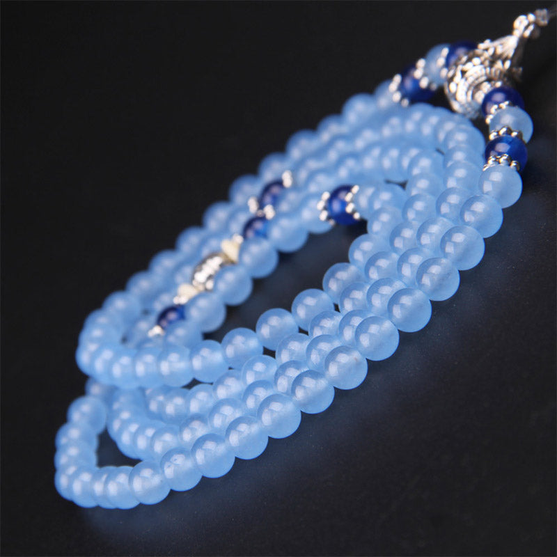 KarmaRipple's 108 Beadwork Blue Gemstone Balancing Bracelet Mala p8