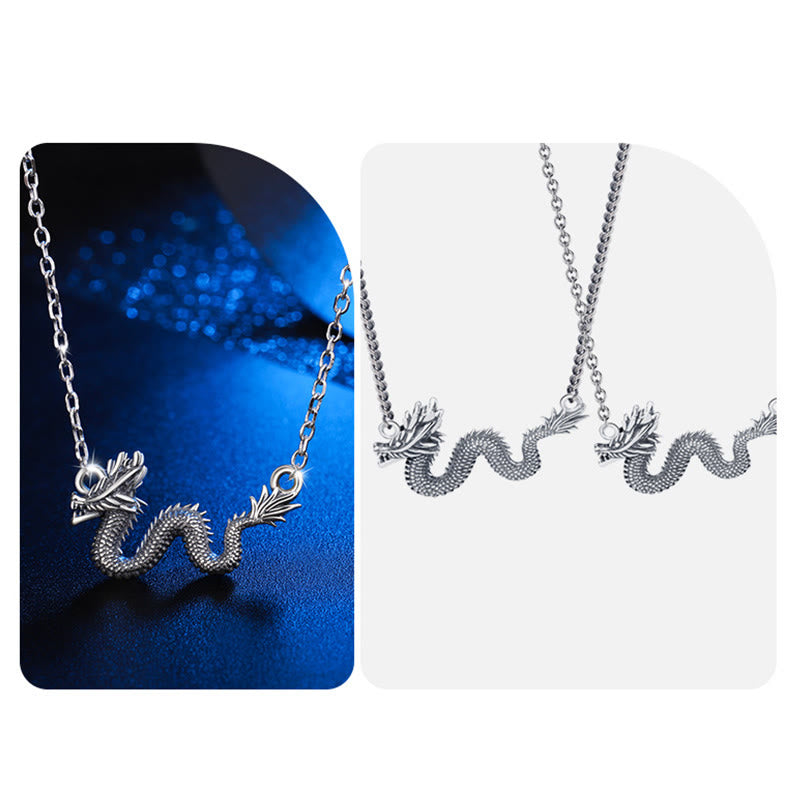 KarmaRipple's 925 Sterling Silver Year Of The Dragon Auspicious Dragon Protection Chain Pendant Necklace p9