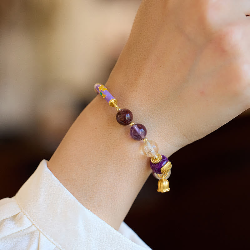 KarmaRipple's Purple Phantom Purple Jade Scripture Citrine Love Wisdom Bracelet Bangle p5