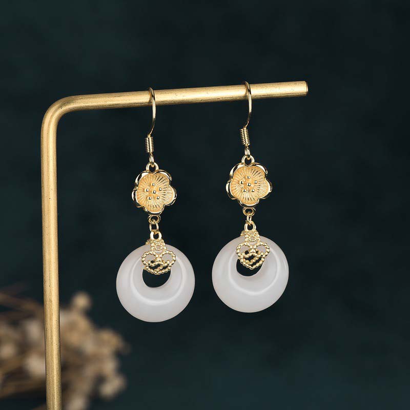KarmaRipple's FengShui Ivory Jade Blessing Drop Earrings p5