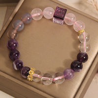 KarmaRipples authentisches Armband mit rosa Amethyst-Edelstein für inneren Frieden und Ausgleich
