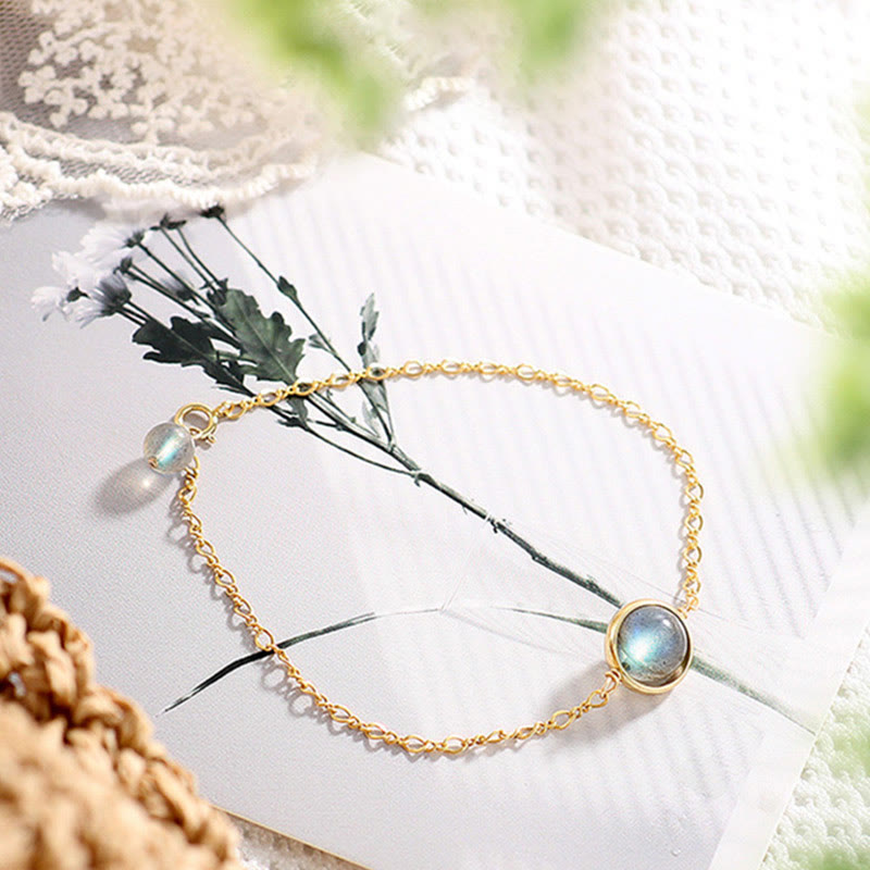 KarmaRipple's 14k Gold Plated Authentic Moonstone Balancing Love Bracelet p3