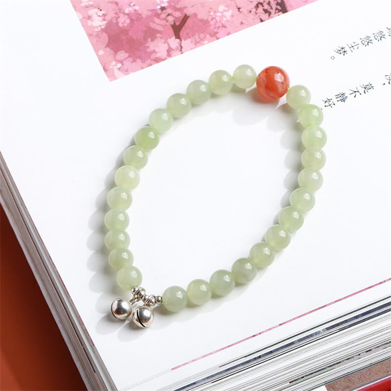 KarmaRipple's 925 Sterling Silver Plated Gold Authentic Hetian Jade Bead Gourd Lotus Bamboo Fu Character Fortune Bracelet p42
