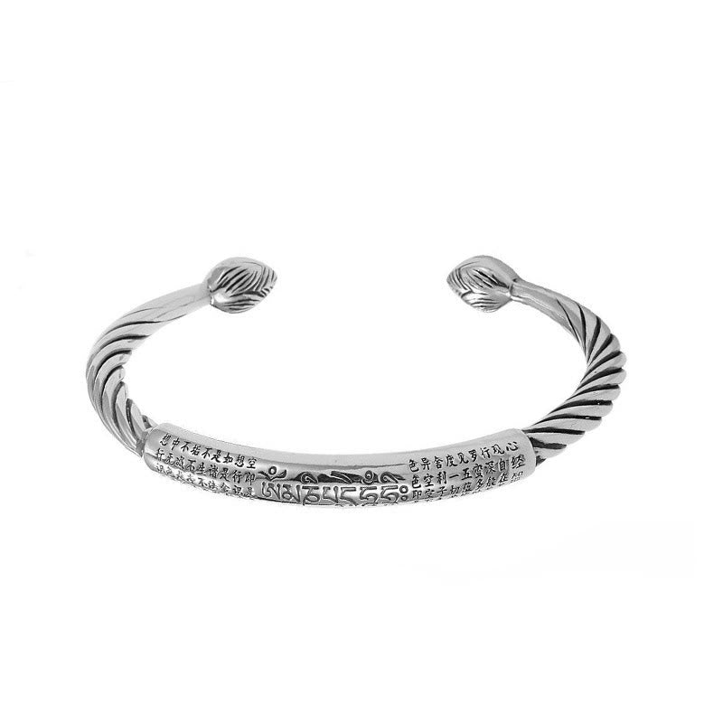 KarmaRipple's Tibetan Om Mani Padme Hum Heart Sutra Purity Cuff Bracelet p13