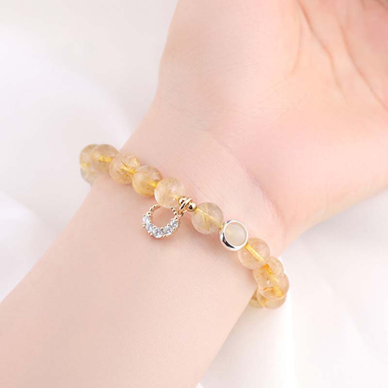 KarmaRipple's Citrine Fortune Protection Moon Talisman Bracelet p5
