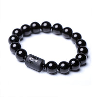 KarmaRipples Seelenreinigendes Armband aus schwarzem Obsidian und Phönixdrache