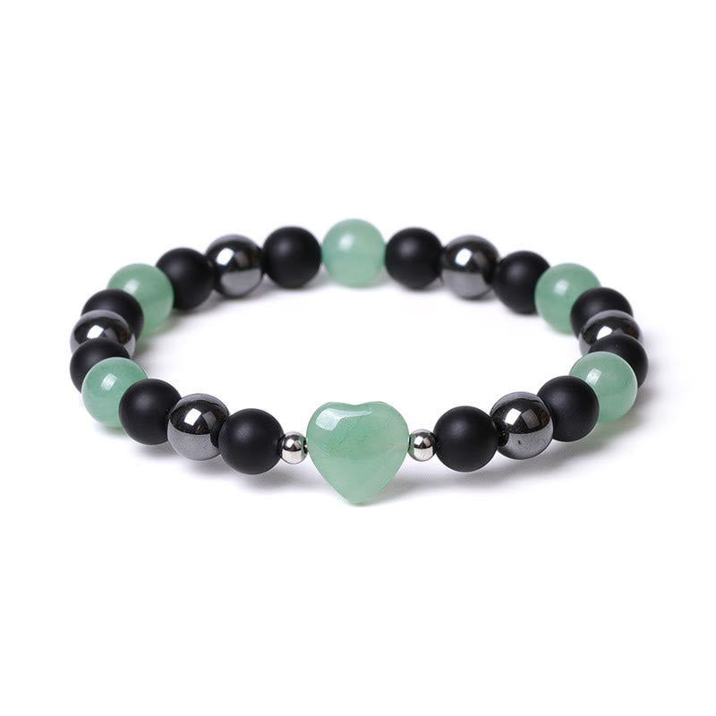 KarmaRipple's Black Onyx Tiger Eye Stone Gemstone Love Heart Protection Bracelet p15