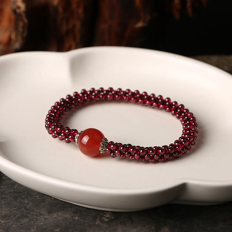 KarmaRipple's Authentic Garnet Pink Gemstone Red Agate Amazonite Bead Protection Bracelet p10