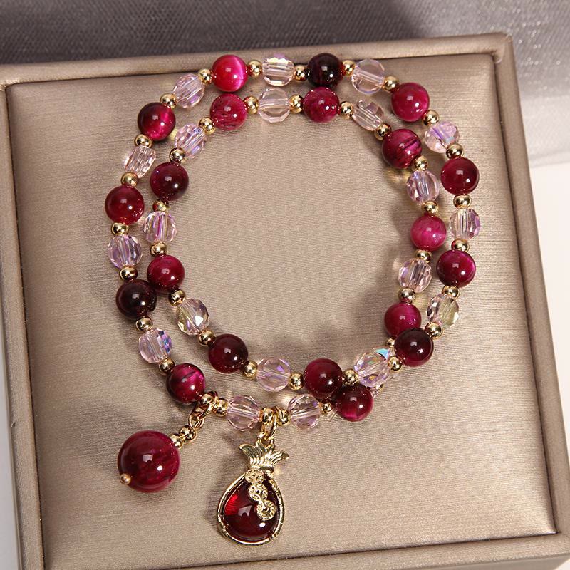 KarmaRipple's Tiger Eye Pixiu Fox Money Bag Protection Self Confidence Double Wrap Bracelet p5