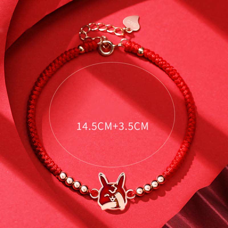 KarmaRipple's 925 Sterling Silver Chinese Zodiac Fortune Faith Discolor Red String Bracelet p23