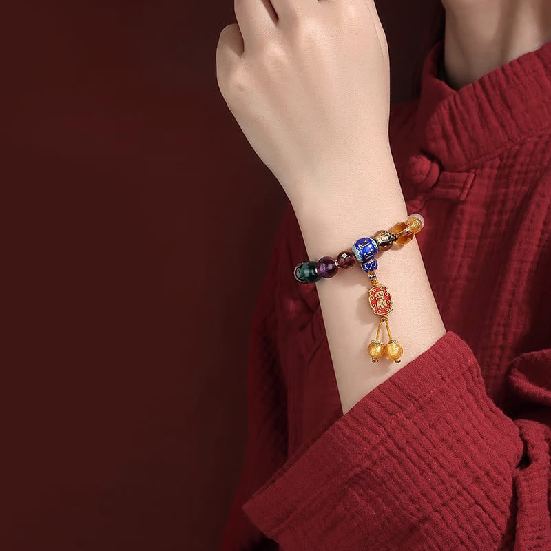 KarmaRipple's Tibetan Colorful Incense Ash Liuli Glass Bead Om Mani Padme Hum Dorje Vajra 18 Beadwork Wrist Mala p8