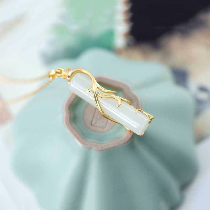 KarmaRipple's Jade Dragon Phoenix Bronze Protection Pendant Necklace p7