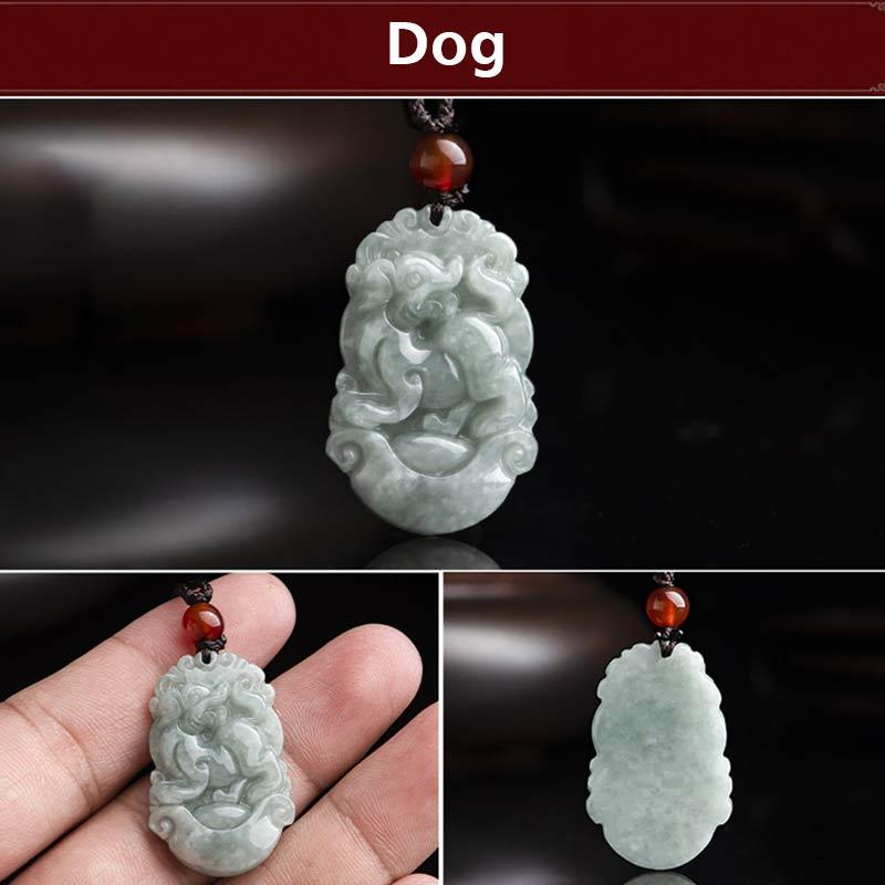 KarmaRipple's Authentic Jade 12 Chinese Zodiac Sucess Necklace Pendant p11
