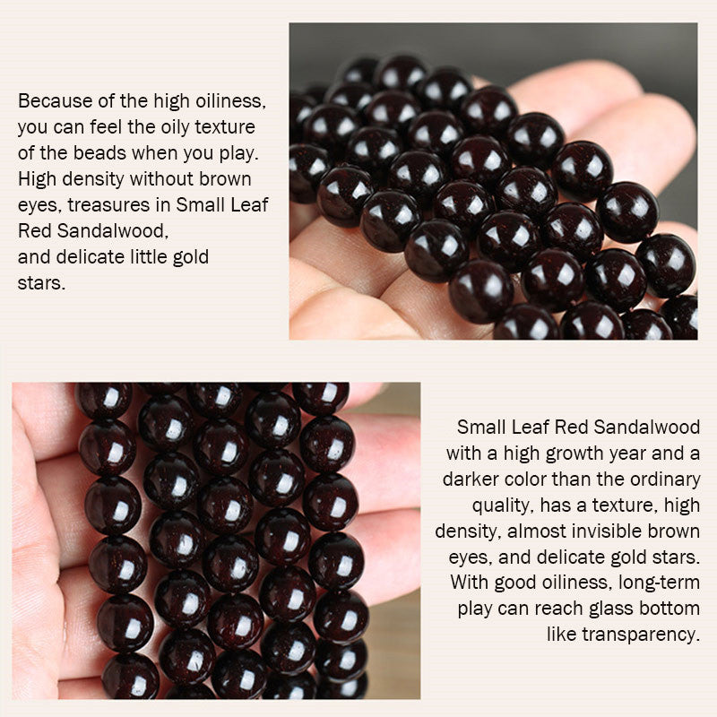 KarmaRipple's Gold Star Small Leaf Red Sandalwood Chinese Knotting Protection Bracelet p10