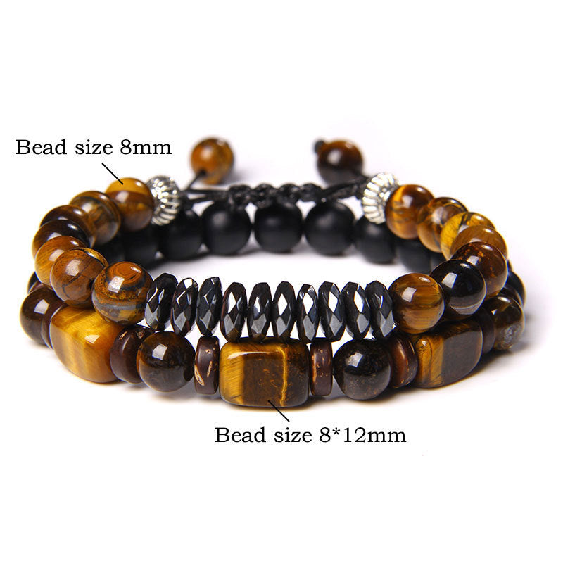 KarmaRipple's Tiger Eye Frosted Stone Hematite Courage Bracelet p10