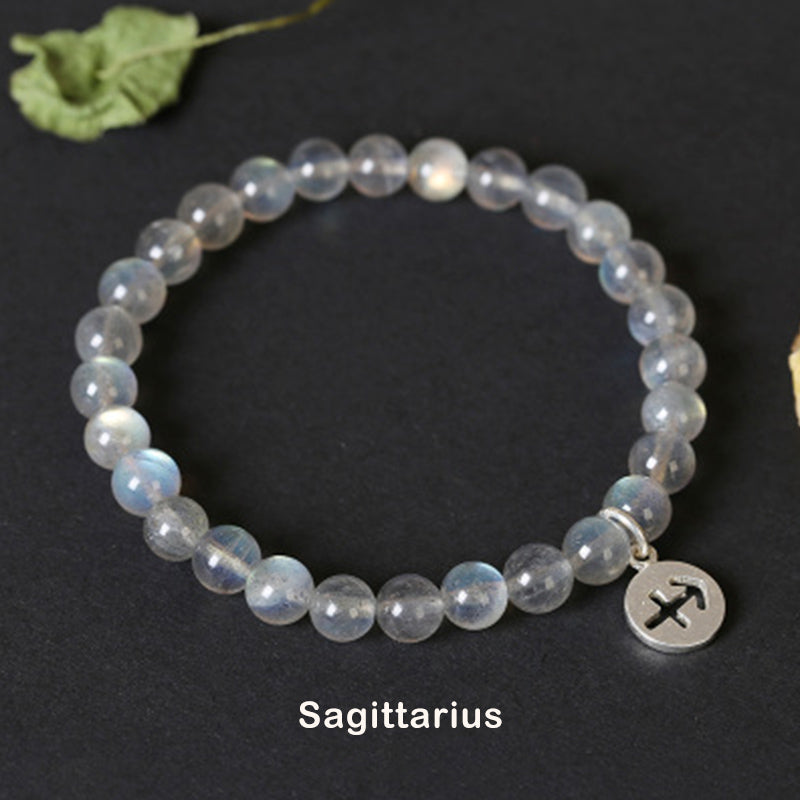 KarmaRipple's 12 Constellations of the Zodiac Moonstone Charming Bracelet p9
