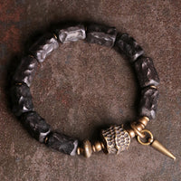 KarmaRipples Paar-Armband aus Ebenholz und Bronze zum Schutz des Gleichgewichts