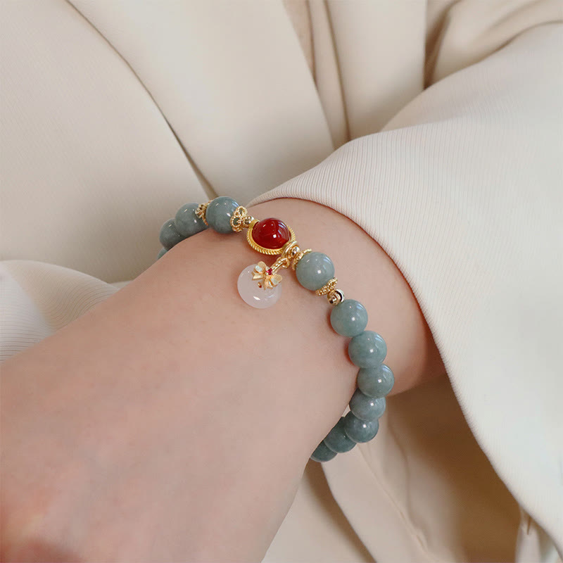 KarmaRipple's Authentic Jade Red Agate Pearl Bow Tie Fortune Bracelet p8