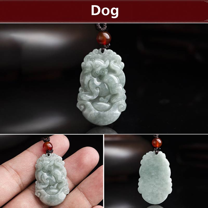KarmaRipple's Authentic Jade 12 Chinese Zodiac Sucess Necklace Pendant p28