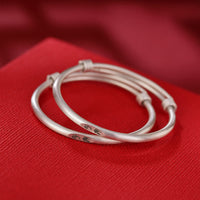 KarmaRipple's 999 Sterling Silber Frieden und Freude Schutz Kinder Armband Armreif