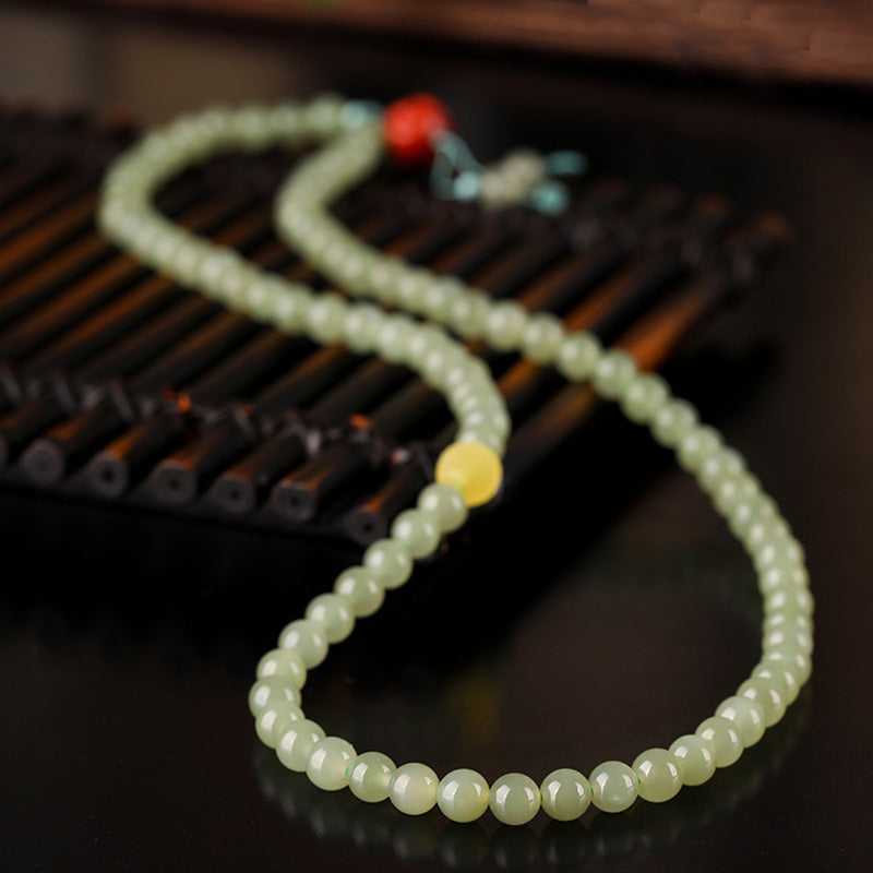 KarmaRipple's Jade Red Agate Amber Laughing Buddha Prosperity Bracelet p5