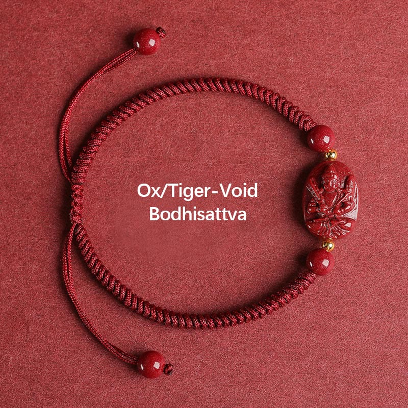 KarmaRipple's Chinese Zodiac Natal Buddha Cinnabar Keep Away Evil Spirits Rope Bracelet p20
