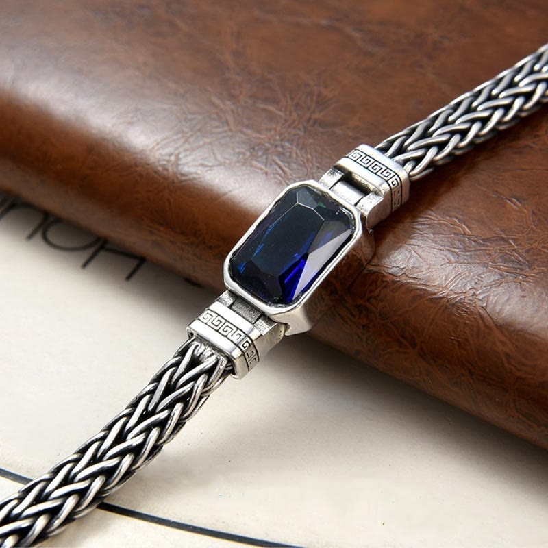 KarmaRipple's Retro Blue Acrylic Dragon Keel Woven Design Balancing Wealth Buckle Bracelet p9